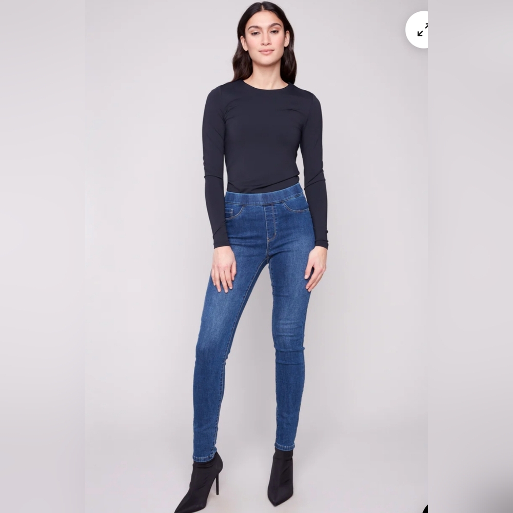 CHARLIE B Dark Blue Jeggings